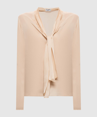 Chemisier en soie beige