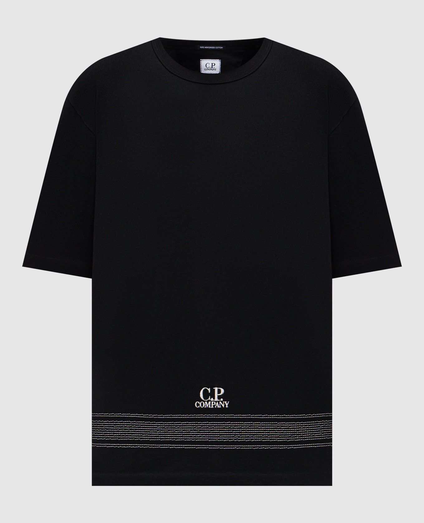 

Black T-shirt with embroidered logo C.P. Company