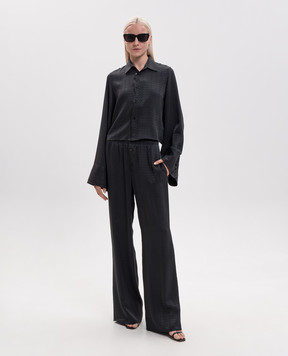 Maison Margiela MM6 Black blouse with logo pattern S52DT0044M36007
