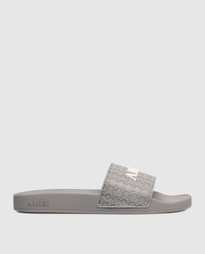 AMIRI Gray sliders with logo AMFLFL1001