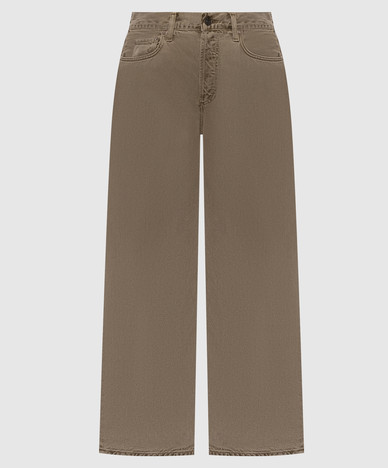 Braune, tiefsitzende Baggy-Jeans