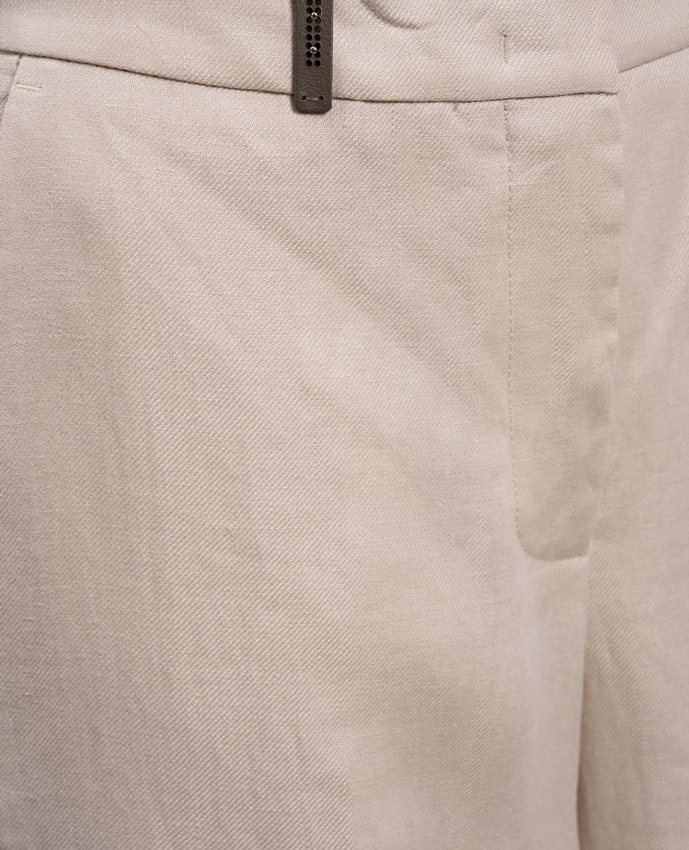 

Beige linen pants with branded patch Peserico