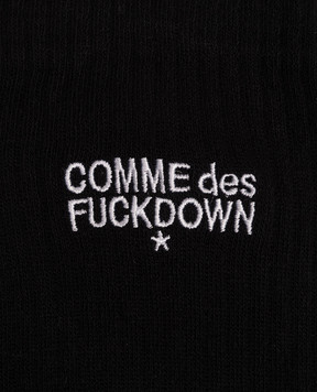 Comme des Fuckdown Black socks with logo embroidery FAS6CFACX00268