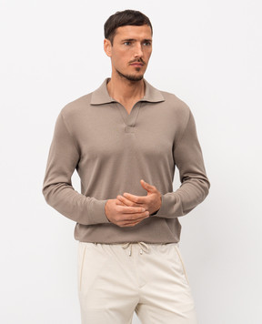 Stefano Ricci Brown silk polo shirt KL66001PSBL26101