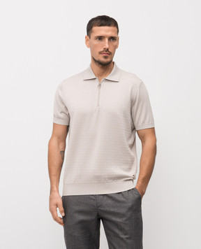 Stefano Ricci Beige wool, cashmere and silk polo shirt W505507P31W26150