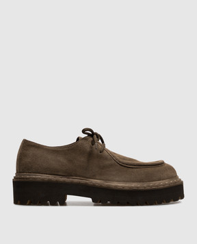 Officine Creative Blossom brown suede derby shoes BLOSSOM001OLIVE