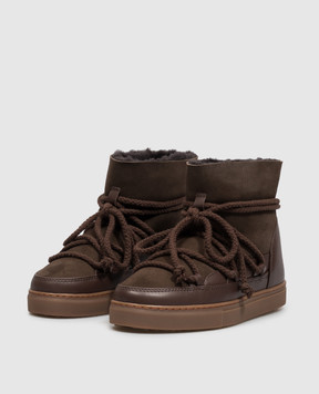 Inuikii Brown suede boots with fur 10010030122