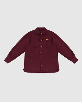 Balmain Children's burgundy shirt with wool BZ5H10I03391214