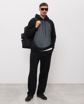 Maison Margiela MM6 Black hoodie with branded print SH0GU0039M25013