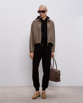 Babe Pay Pls Brown cashmere tracksuit MD9891312341R