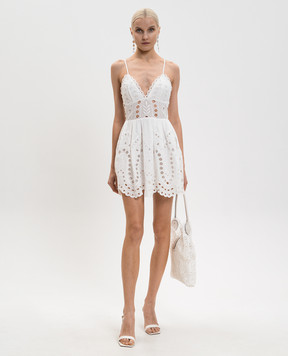 Charo Ruiz Nix white mini dress with embroidery 263602