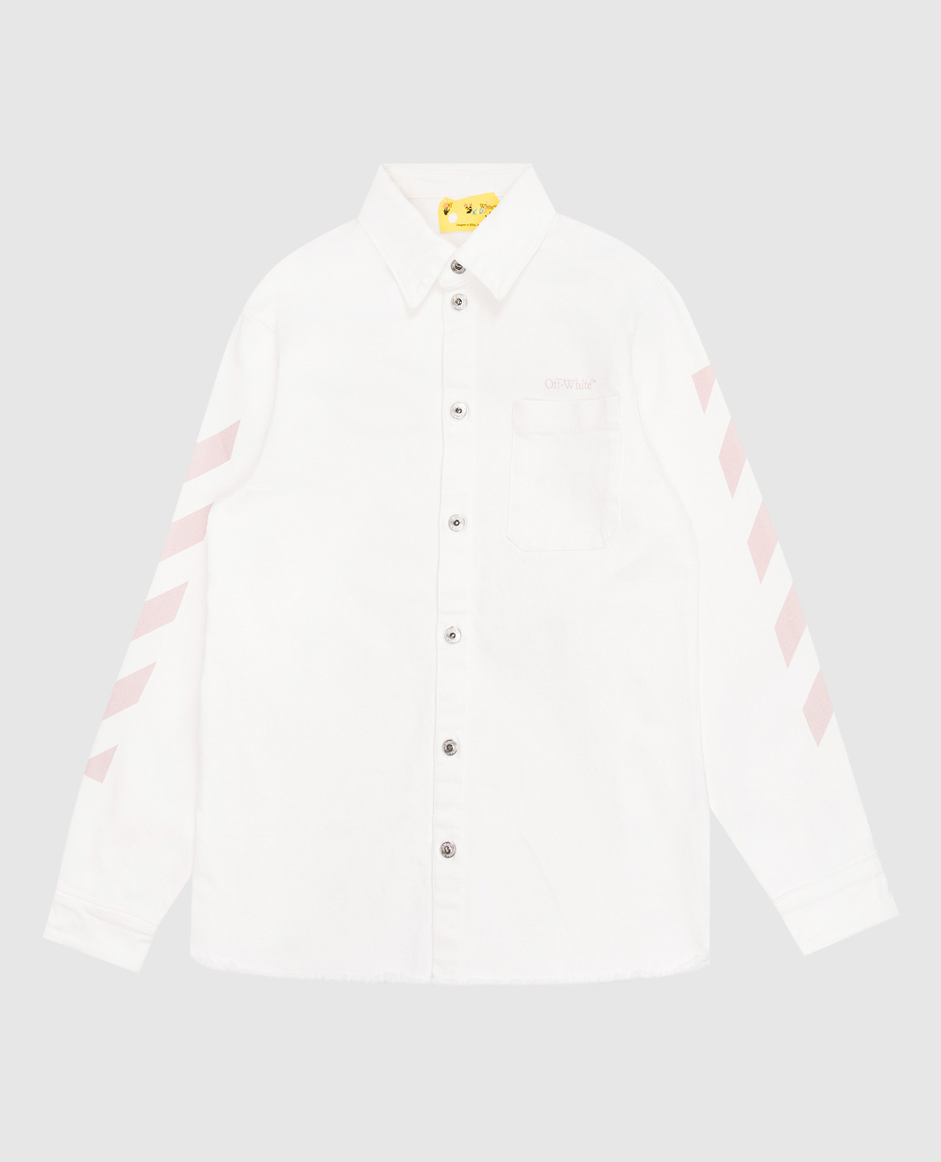

Children's white denim shirt with logo print Off-White