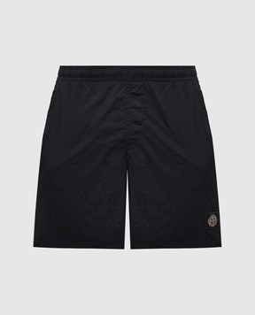 Stone Island Black swim shorts with logo patch L1S15B100004S0043