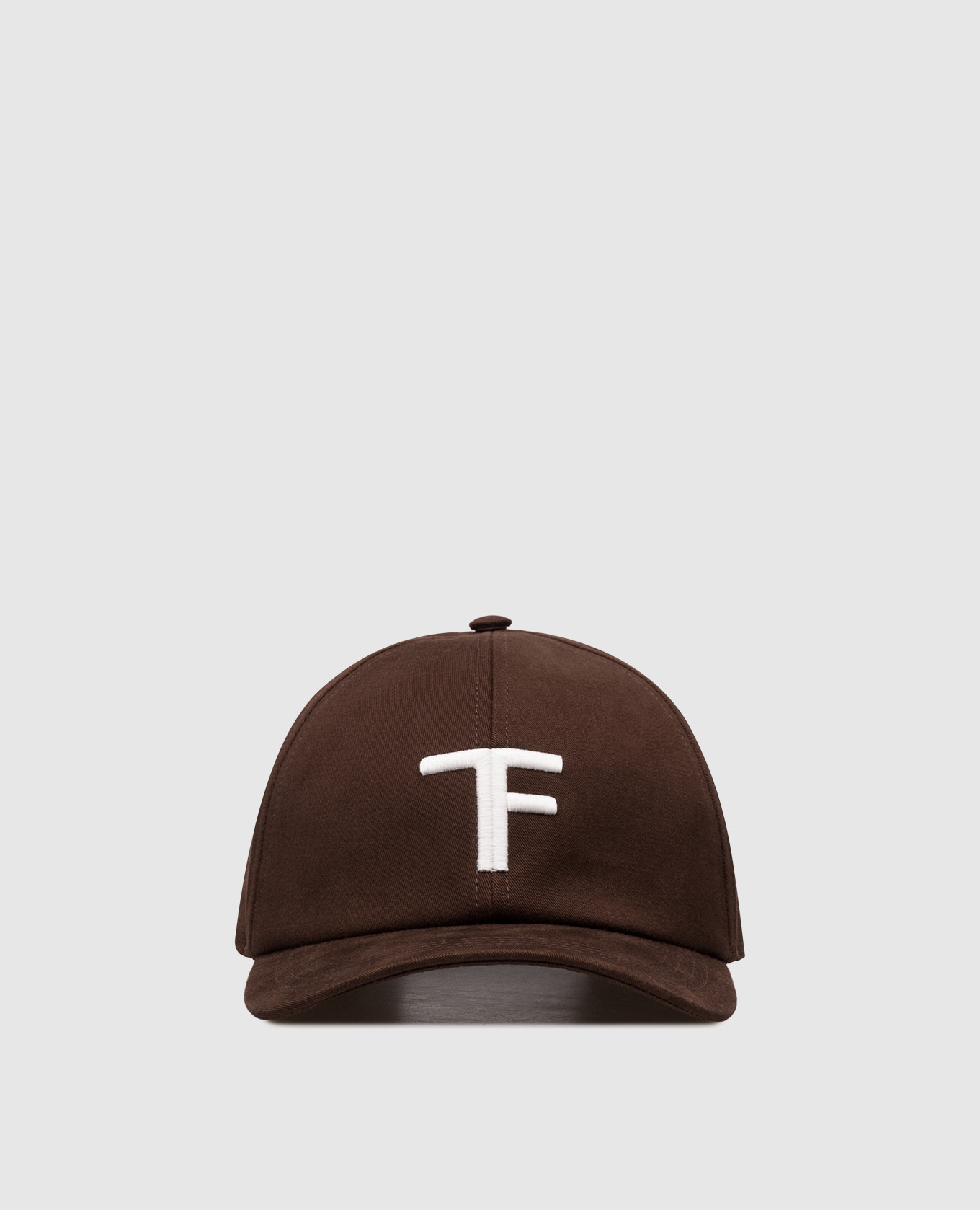 Brown cap with monogram embroidery