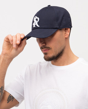 Stefano Ricci Blue cap with contrasting logo monogram MCV610028FCTC800