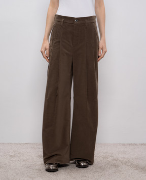 Brunello Cucinelli Brown pants with a monil chain MB152P9022