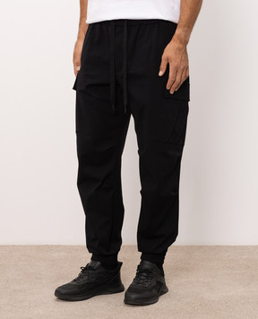 Dolce&Gabbana Black cargo joggers with logo patch GW5OHTGK305
