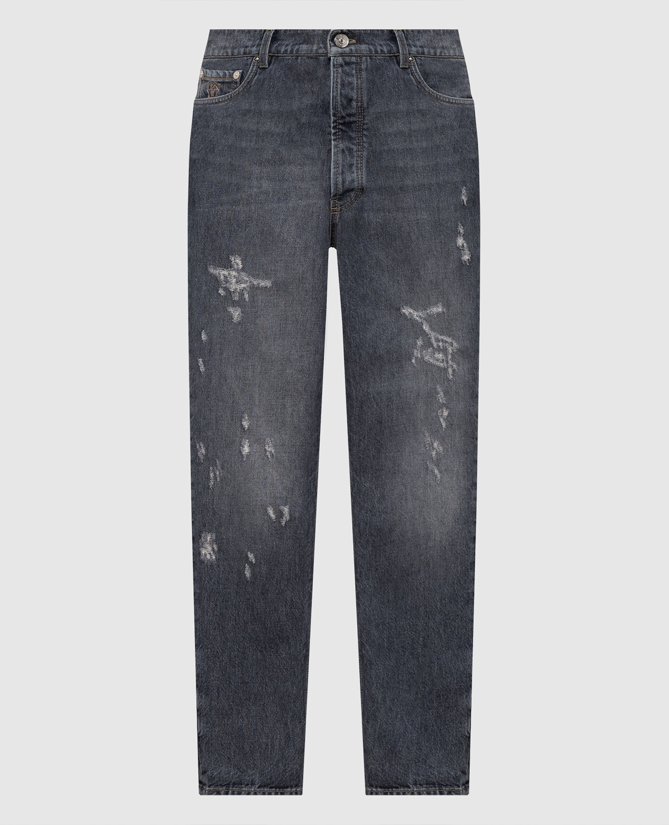 Blue jeans with holes Brunello Cucinelli