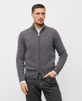 Cashmere&Whiskey Gray merino wool cardigan 50706