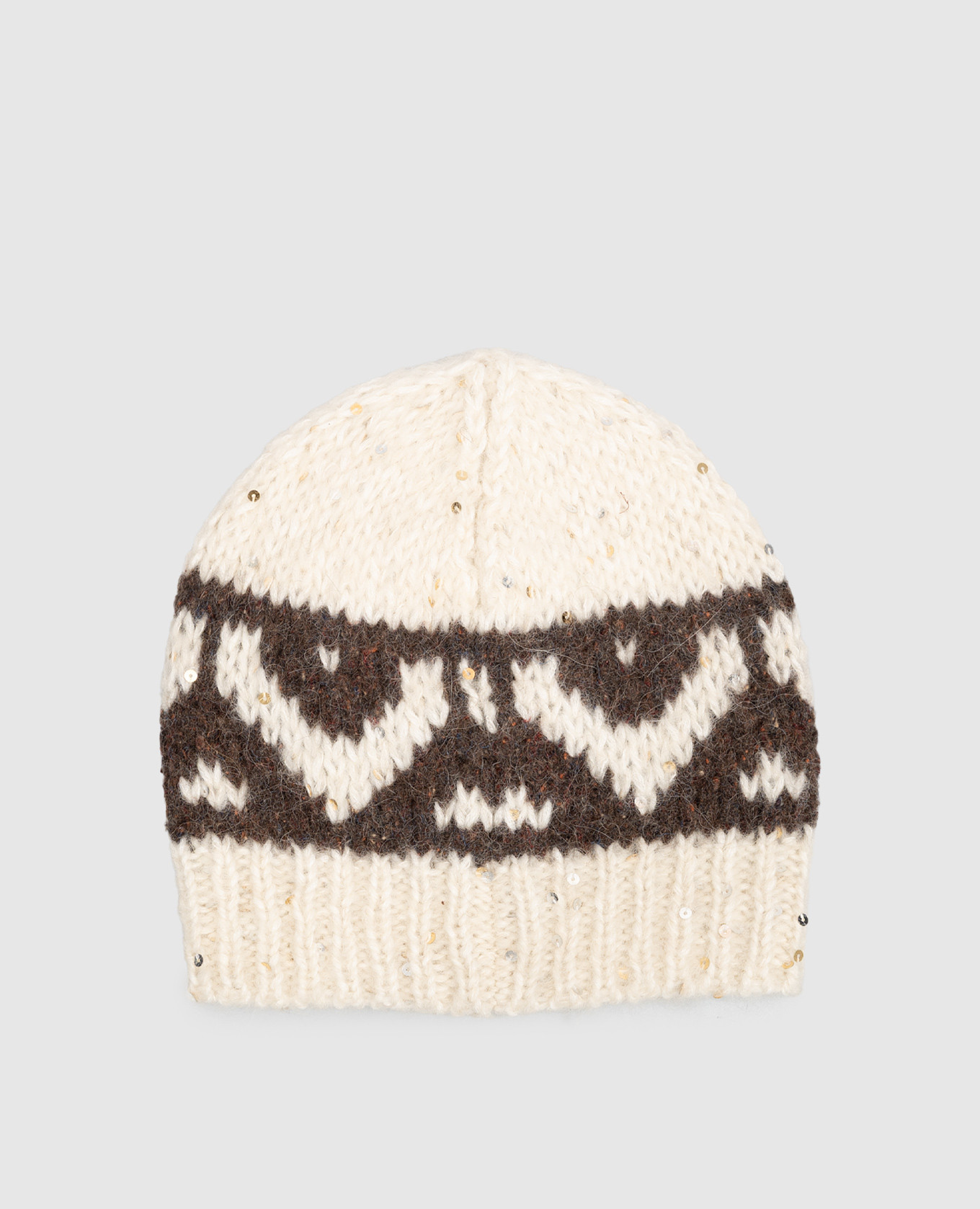 Beige alpaca wool hat Peserico 2