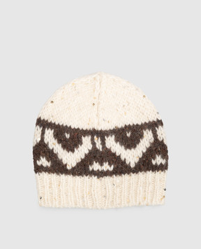 Peserico Beige alpaca wool hat S36231F03G9243