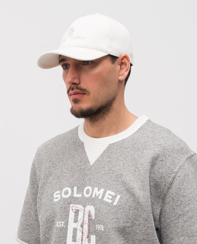 Brunello Cucinelli White cap with logo embroidery M277P9850