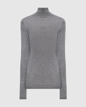 Fabiana Filippi Grey melange cashmere and silk turtleneck MAD216F103N907