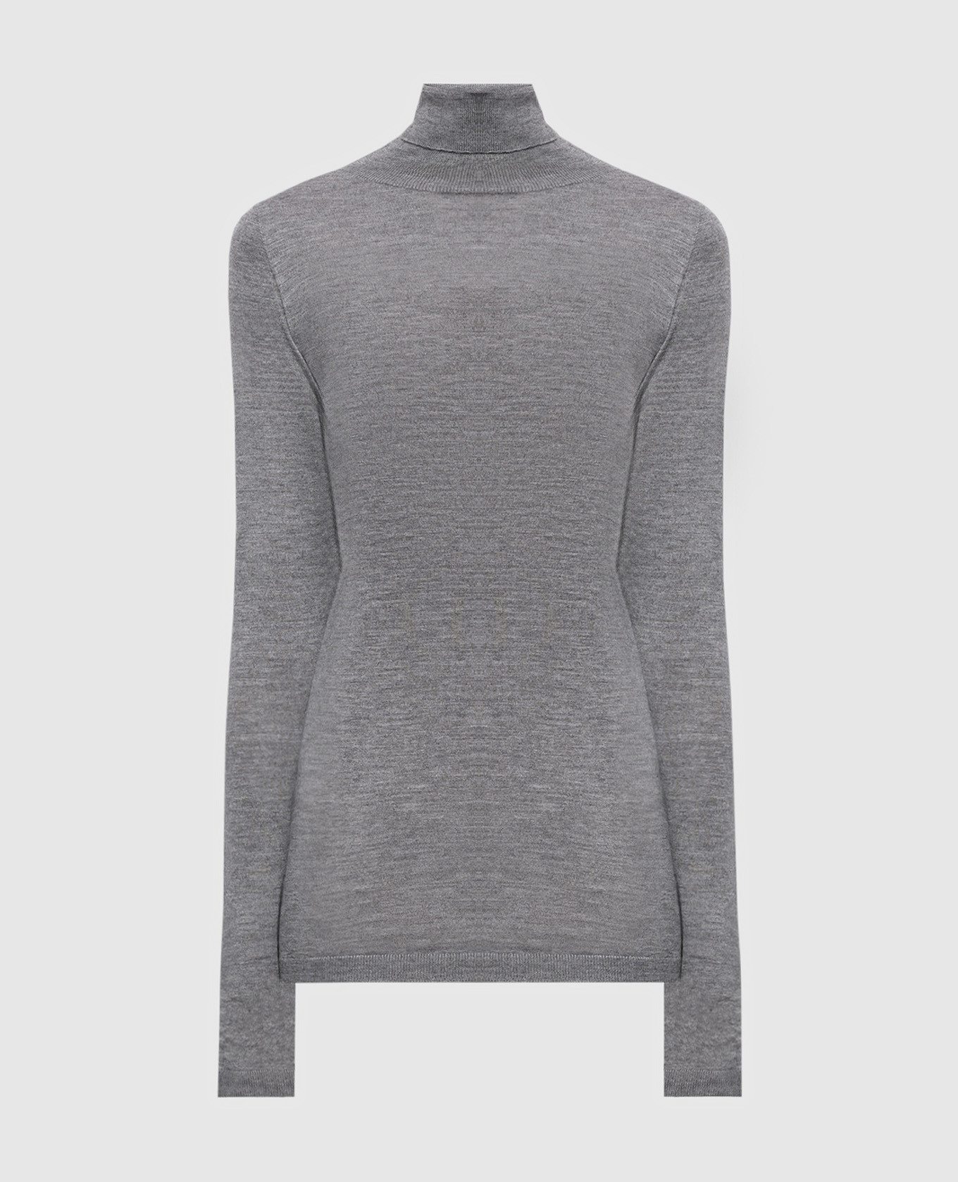 Grey melange cashmere and silk turtleneck Fabiana Filippi