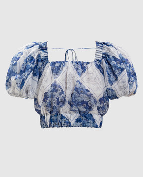 Twinset White top with a printed frame 261TP213D