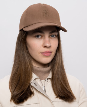 Brunello Cucinelli Brown cap with wool MCAP90230P