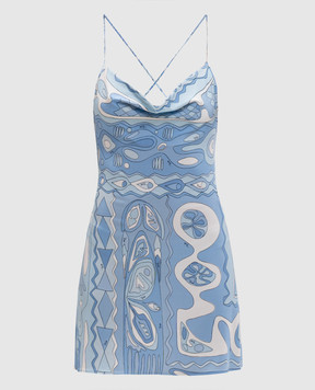 PUCCI Blue printed mini dress 6HJG376H787