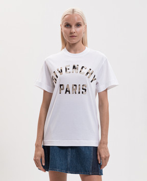 Givenchy White T-shirt with a patch BW70G83YV2