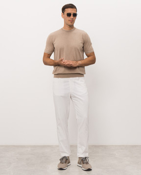 Bertolo Cashmere Beige cotton T-shirt 902204002056