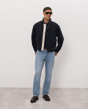 Saint Laurent Blue T-shirt with a patch 798933Y37RY