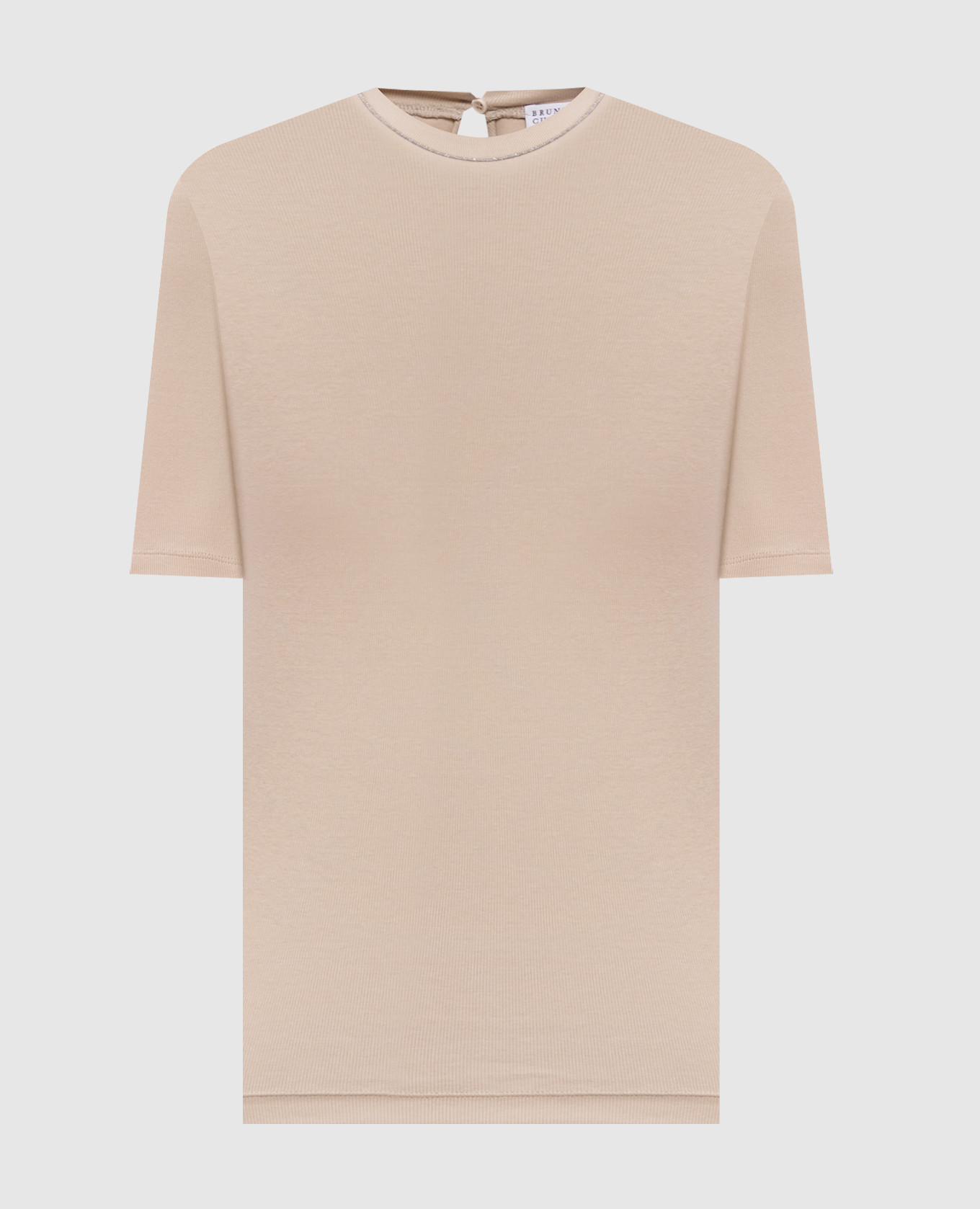 Beige top with monil chain