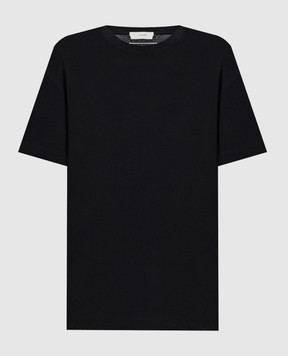 Toteme Black T-shirt with embroidered logo 263WRT0529FB0502