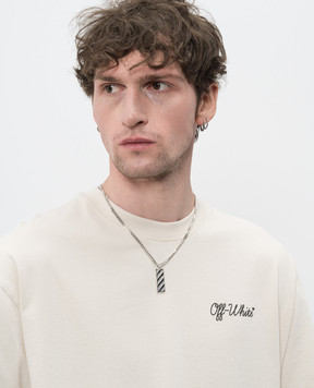 Off-White Silver chain with Diag pendant OMOB15WC99MET001