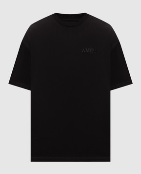 AMIRI Black T-shirt with textured logo embroidery AMJYTE1061