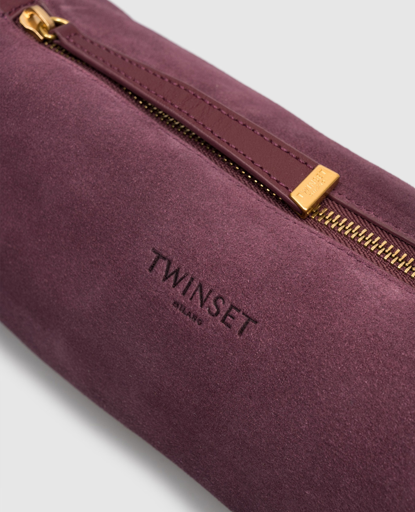 Burgundy suede bag Twinset 4