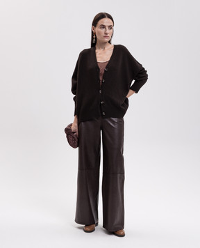 Momoni Disa brown cardigan with wool and cashmere MOKN07367MO