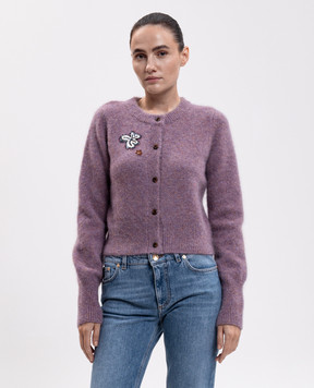 Alemais Reggie purple cropped cardigan 7556K
