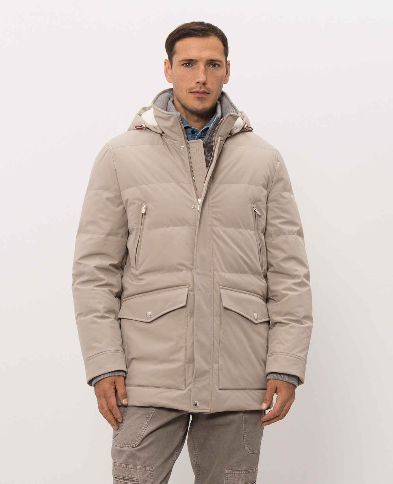 Beige down jacket Brunello Cucinelli 3