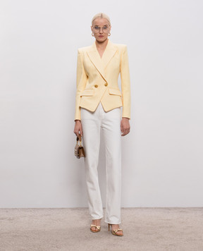 Balmain Yellow double-breasted jacket GF1SI650VI58