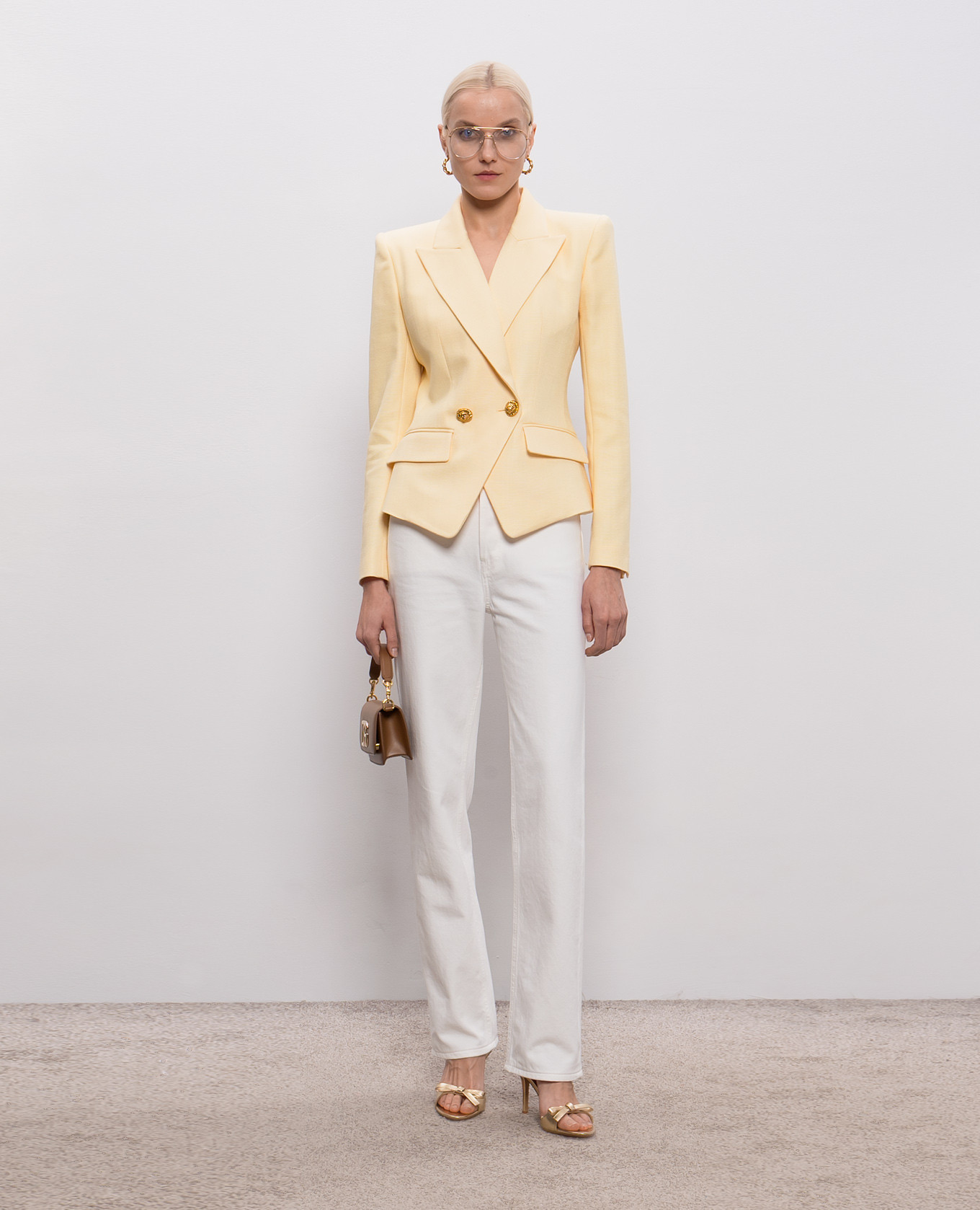 Yellow double-breasted jacket Balmain 2