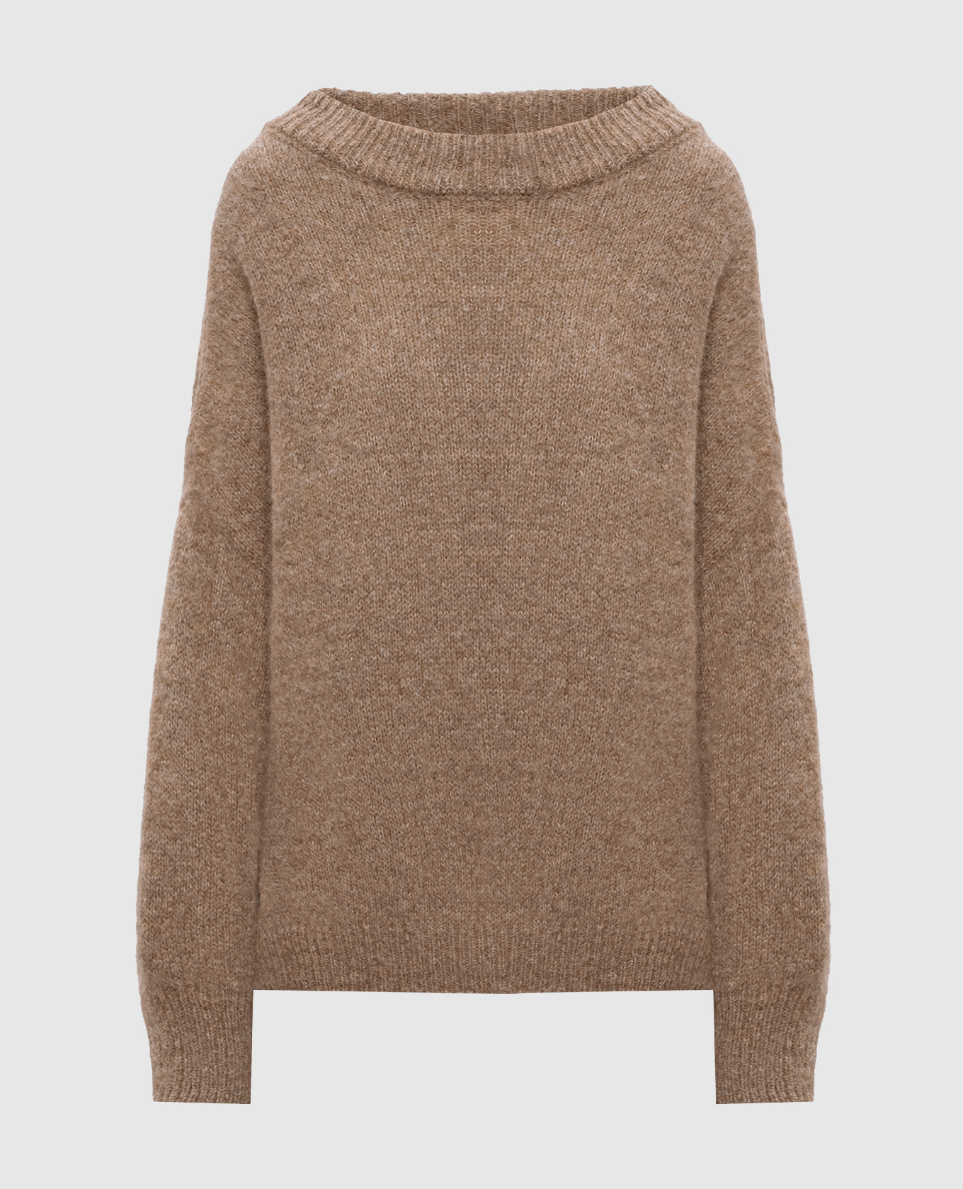 Brown alpaca and cashmere sweater