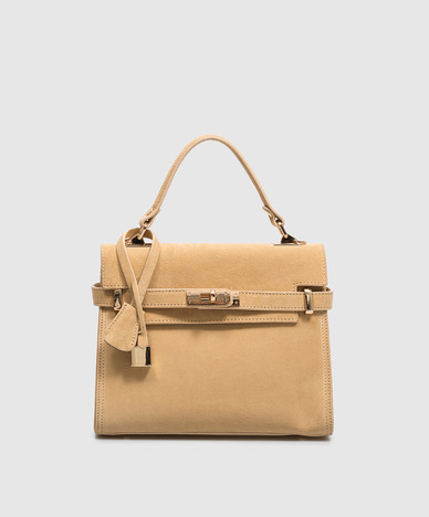 Beige suede bag