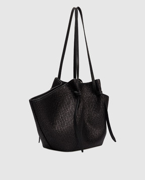 YUZEFI Mochi black raffia tote bag LARGEMOCHI