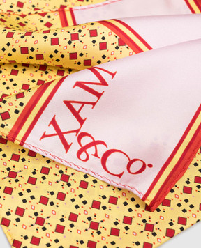Max & Co Yellow silk scarf with geometric pattern MCAASTI