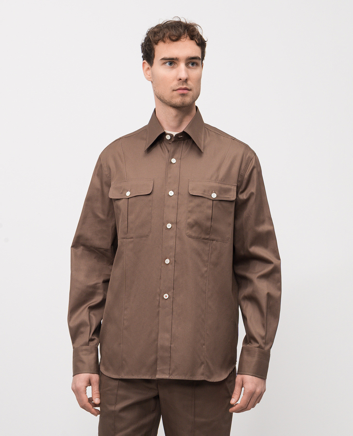 Brown shirt ISAIA 3