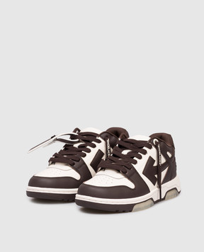 Off-White Out Of Office brown leather sneakers OWIA259C99LEA006